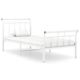 White metal bed frame 90x200 cm by vidaXL, Beds and slatted bases - Ref: Foro24-325031, Price: 90,99 €, Discount: %