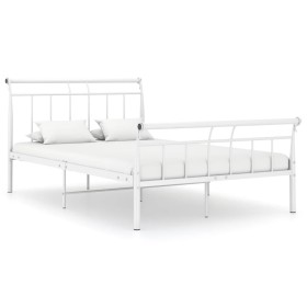 White metal bed frame 120x200 cm by vidaXL, Beds and slatted bases - Ref: Foro24-325037, Price: 98,99 €, Discount: %