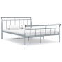 Gray metal bed frame 140x200 cm by vidaXL, Beds and slatted bases - Ref: Foro24-325041, Price: 113,29 €, Discount: %