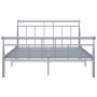 Estructura de cama de metal gris 140x200 cm de vidaXL, Camas y somieres - Ref: Foro24-325041, Precio: 113,29 €, Descuento: %