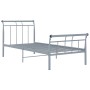 Gray metal bed frame 100x200 cm by vidaXL, Beds and slatted bases - Ref: Foro24-325035, Price: 98,99 €, Discount: %