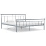 Gray metal bed frame 200x200 cm by vidaXL, Beds and slatted bases - Ref: Foro24-325050, Price: 123,75 €, Discount: %