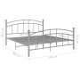 Estructura de cama de metal gris 200x200 cm de vidaXL, Camas y somieres - Ref: Foro24-324987, Precio: 140,51 €, Descuento: %