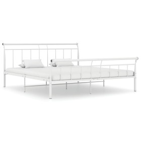 Estructura de cama de metal blanco 200x200 cm de vidaXL, Camas y somieres - Ref: Foro24-325049, Precio: 124,99 €, Descuento: %