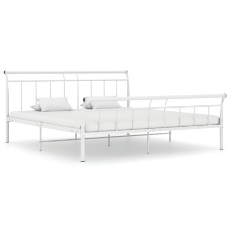 Estructura de cama de metal blanco 200x200 cm de vidaXL, Camas y somieres - Ref: Foro24-325049, Precio: 123,75 €, Descuento: %