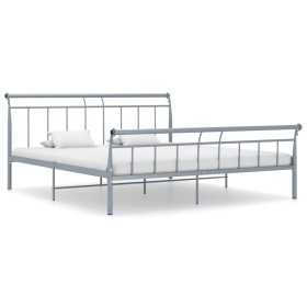 Estructura de cama de metal gris 180x200 cm de vidaXL, Camas y somieres - Ref: Foro24-325047, Precio: 148,99 €, Descuento: %