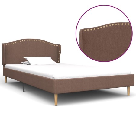 Estructura de cama de tela marrón 90x200 cm de vidaXL, Camas y somieres - Ref: Foro24-280652, Precio: 166,99 €, Descuento: %