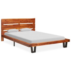 Bed frame with natural edge solid acacia wood 120cm by vidaXL, Beds and slatted bases - Ref: Foro24-325284, Price: 223,44 €, ...