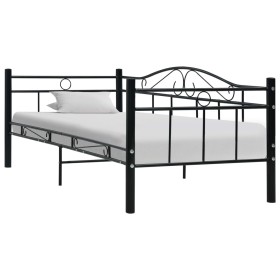 Black metal bed frame 90x200 cm by vidaXL, Beds and slatted bases - Ref: Foro24-286135, Price: 135,46 €, Discount: %