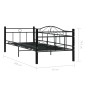 Estructura de cama de metal negro 90x200 cm de vidaXL, Camas y somieres - Ref: Foro24-286135, Precio: 135,46 €, Descuento: %