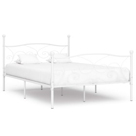 Bed frame with white metal slatted base 140x200 cm by vidaXL, Beds and slatted bases - Ref: Foro24-284450, Price: 158,32 €, D...