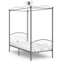 Gray metal canopy bed frame 90x200 cm by vidaXL, Beds and slatted bases - Ref: Foro24-284480, Price: 122,83 €, Discount: %