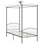 Estructura de cama con dosel metal gris 90x200 cm de vidaXL, Camas y somieres - Ref: Foro24-284480, Precio: 122,83 €, Descuen...