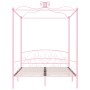 Pink metal canopy bed frame 160x200 cm by vidaXL, Beds and slatted bases - Ref: Foro24-284490, Price: 193,91 €, Discount: %