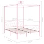 Pink metal canopy bed frame 160x200 cm by vidaXL, Beds and slatted bases - Ref: Foro24-284490, Price: 193,91 €, Discount: %