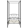 Estructura de cama con dosel metal negro 90x200 cm de vidaXL, Camas y somieres - Ref: Foro24-284433, Precio: 121,75 €, Descue...