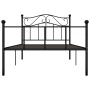 Black metal bed frame 100x200 cm by vidaXL, Beds and slatted bases - Ref: Foro24-284524, Price: 102,99 €, Discount: %