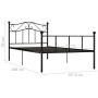 Estructura de cama de metal negro 100x200 cm de vidaXL, Camas y somieres - Ref: Foro24-284524, Precio: 103,12 €, Descuento: %