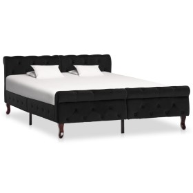 Black velvet bed frame 140x200 cm by vidaXL, Beds and slatted bases - Ref: Foro24-288553, Price: 353,62 €, Discount: %