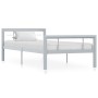 Estructura de cama de metal gris y blanco 90x200 cm de vidaXL, Camas y somieres - Ref: Foro24-284556, Precio: 141,99 €, Descu...