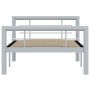 Estructura de cama de metal gris y blanco 90x200 cm de vidaXL, Camas y somieres - Ref: Foro24-284556, Precio: 141,99 €, Descu...