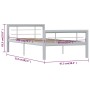 Estructura de cama de metal gris y blanco 90x200 cm de vidaXL, Camas y somieres - Ref: Foro24-284556, Precio: 141,99 €, Descu...