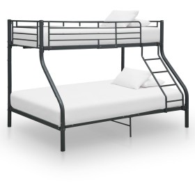 Estructura de litera de metal negro 140x200 cm/90x200 cm de vidaXL, Camas y somieres - Ref: Foro24-287905, Precio: 285,26 €, ...