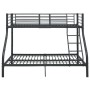 Estructura de litera de metal negro 140x200 cm/90x200 cm de vidaXL, Camas y somieres - Ref: Foro24-287905, Precio: 284,99 €, ...