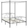 Estructura de cama con dosel metal gris 140x200 cm de vidaXL, Camas y somieres - Ref: Foro24-284443, Precio: 150,19 €, Descue...