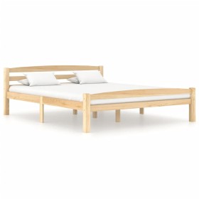 Estructura de cama de madera de pino maciza 160x200 cm de vidaXL, Camas y somieres - Ref: Foro24-322065, Precio: 126,36 €, De...