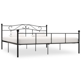 Black metal bed frame 180x200 cm by vidaXL, Beds and slatted bases - Ref: Foro24-284528, Price: 154,94 €, Discount: %