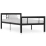 Schwarz-weißes Metallbettgestell 90x200 cm von vidaXL, Betten und Lattenroste - Ref: Foro24-284550, Preis: 111,31 €, Rabatt: %