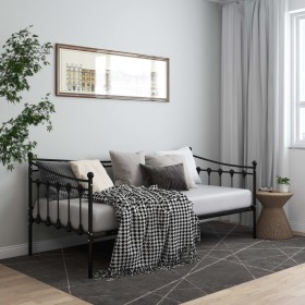 Black metal sofa bed frame 90x200 cm by vidaXL, Beds and slatted bases - Ref: Foro24-324755, Price: 135,56 €, Discount: %