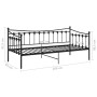 Estructura de sofá cama de metal negro 90x200 cm de vidaXL, Camas y somieres - Ref: Foro24-324755, Precio: 135,99 €, Descuent...