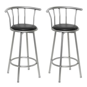 Kitchen stools 2 units black synthetic leather by vidaXL, Kitchen stools - Ref: Foro24-60561, Price: 100,99 €, Discount: %