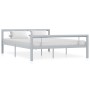 Estructura de cama de metal gris y blanco 160x200 cm de vidaXL, Camas y somieres - Ref: Foro24-284560, Precio: 122,68 €, Desc...