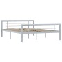 Estructura de cama de metal gris y blanco 160x200 cm de vidaXL, Camas y somieres - Ref: Foro24-284560, Precio: 122,68 €, Desc...