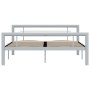 Estructura de cama de metal gris y blanco 160x200 cm de vidaXL, Camas y somieres - Ref: Foro24-284560, Precio: 122,68 €, Desc...