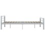 Estructura de cama de metal gris y blanco 160x200 cm de vidaXL, Camas y somieres - Ref: Foro24-284560, Precio: 122,68 €, Desc...