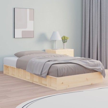 Small solid wood single bed frame 75x190 cm by vidaXL, Beds and slatted bases - Ref: Foro24-820696, Price: 91,99 €, Discount: %