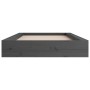 Estructura de cama de madera maciza gris 90x200 cm de vidaXL, Camas y somieres - Ref: Foro24-820693, Precio: 142,05 €, Descue...