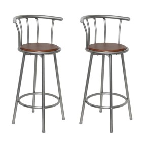 Kitchen stools 2 units brown steel by vidaXL, Kitchen stools - Ref: Foro24-60560, Price: 96,62 €, Discount: %