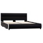 Bed frame with LED in black synthetic leather 140x200 cm by vidaXL, Beds and slatted bases - Ref: Foro24-284975, Price: 320,9...