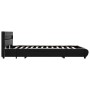 Bed frame with LED in black synthetic leather 140x200 cm by vidaXL, Beds and slatted bases - Ref: Foro24-284975, Price: 320,9...