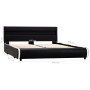 Bed frame with LED in black synthetic leather 140x200 cm by vidaXL, Beds and slatted bases - Ref: Foro24-284975, Price: 320,9...