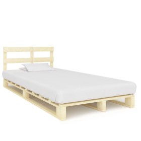 Estructura de cama de palés madera maciza de pino 120x200 cm de vidaXL, Camas y somieres - Ref: Foro24-285243, Precio: 130,99...