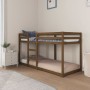 Solid honey brown pine wood bunk bed 80x200 cm by vidaXL, Beds and slatted bases - Ref: Foro24-821652, Price: 185,99 €, Disco...