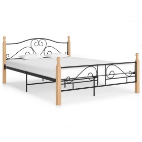 Estructura de cama de metal negra 140x200 cm de vidaXL, Camas y somieres - Ref: Foro24-324942, Precio: 140,15 €, Descuento: %