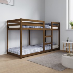 Solid honey brown pine wood bunk bed 75x190 cm by vidaXL, Beds and slatted bases - Ref: Foro24-821662, Price: 289,99 €, Disco...