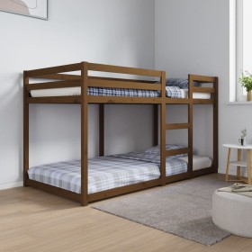 Solid honey brown pine wood bunk bed 90x190 cm by vidaXL, Beds and slatted bases - Ref: Foro24-821657, Price: 233,57 €, Disco...